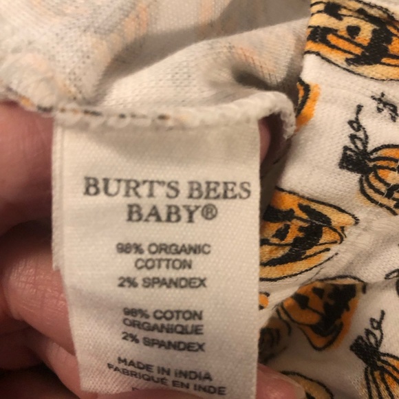 NWT Burt’s Bee Baby Heather Gray & Orange Squash Goals Organic Cotton PJ Set - Picture 7 of 10